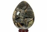 Septarian Dragon Egg Geode - Black Crystals #134641-2